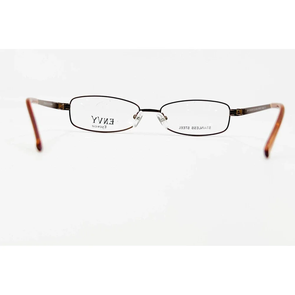 Envy Eyewear Eyeglasses Frames Womens Brown EE-DAWN Stainless Steel 52-16-135